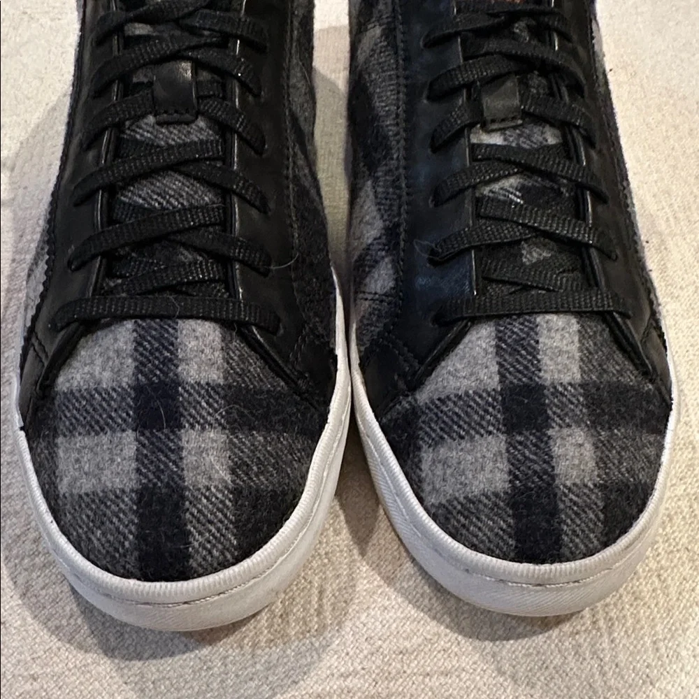 Cole Haan Women's Black and Gray Plaid Sneakers 9